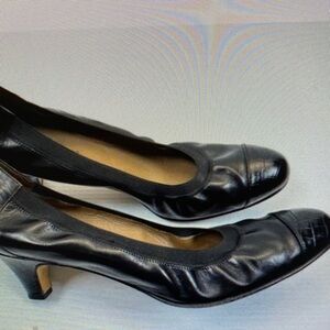 Toms Classic Black Leather Heels